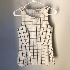 Banana Republic Windowpane Peplum Top